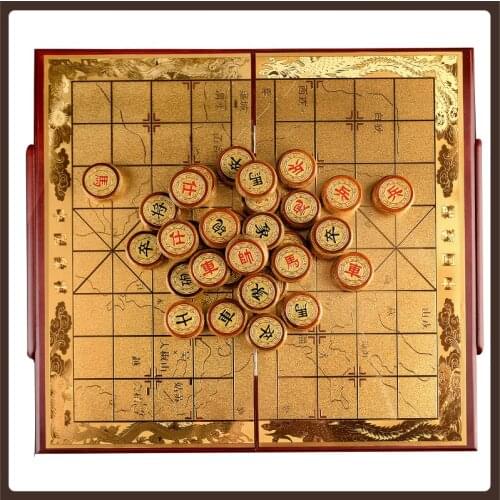 High Quality Board Chinese Chess Professional High Quality Gold Chinese Chess Pieces Wood Jogo De Tabuleiro Chess Set Luxury