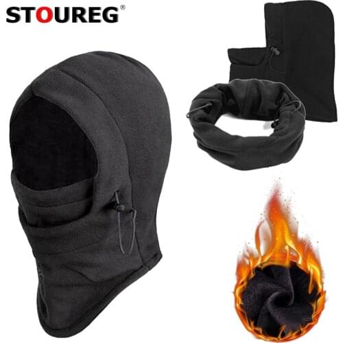 Winter Fleece Hiking Caps,6 in 1Cycling Face Mask,Windproof Thermal Hat for Skking,Motorcycle Neck Warmer for Men and Women