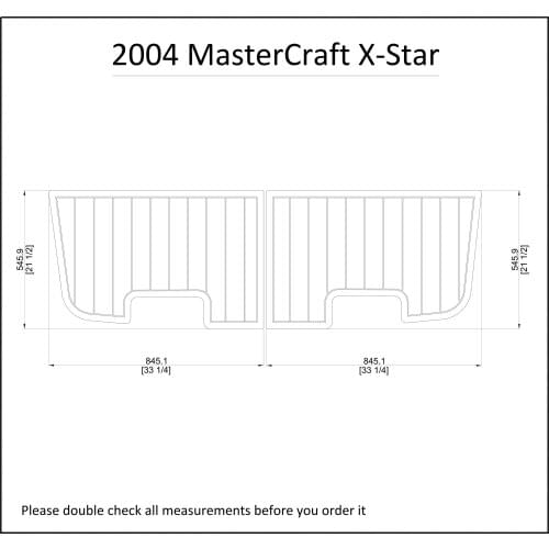 2004 MasterCraft X-Star Boat Swim Platform Pads 1/4" 6mm EVA Teak Decking