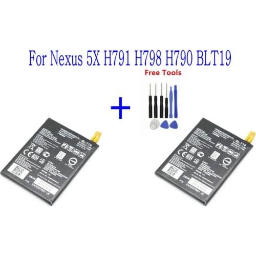 2x 2700mAh BL-T19 BL T19 BLT19 Replacement Battery for LG Nexus 5X H791 H798 H790 Phone Batteries + Repair Tools kit