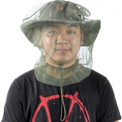 4pcs Hiking Camping Fishing Anti-mosquito Head Cover Insect-resistant Mesh Mask Camping Equipment Breathable Caps for Adults