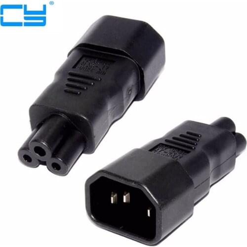 IEC 320 Adapter 3 Poles Socket C14 to Cloverleaf Plug Micky C5 Straight Extension Power Adapter