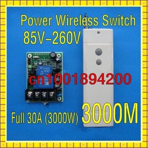 AC85V-280V Wide Voltage input Full 3000W RF Wireless Remote Control Switch Receiver Transmitter Big wiring terminal LNK304PN