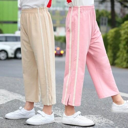 Girls Pants 2021 Children Clothing Summer Girl Wide-leg Pant Spring Models of Large Kids Trousers Thin