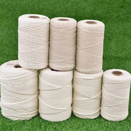 1-6mm Cotton Rope Diy Macrame Cord Handmade Tapestry Tag Threads Home Textile Decoration