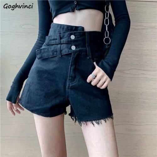 Denim Shorts Women Plus Size S-5XL High Waist Design Wide-leg Fur-line Street Wear Student All-match Retro Sexy Hot Sale Hipster