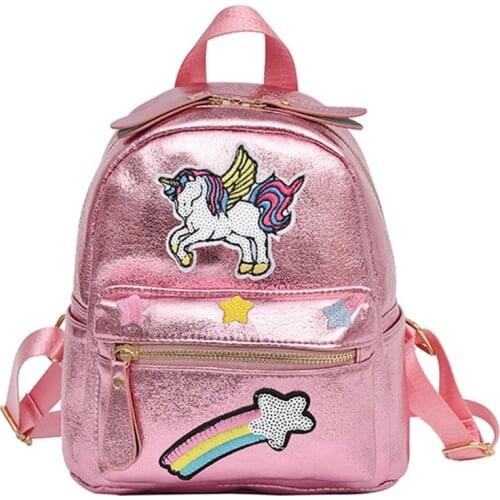Unicorn Backpack Cartoon Girl Women Backpack Female Anime Laser Sequins Unicorn Holographic Backpacks School Bags For Teenage