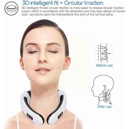 Electric Neck Massager & Pulse Back 6 Mode Power Control Health Relief Pain Care Machine Neck Tool Massage Infrared Relaxat N2G4