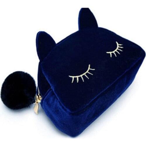 Fasion Womens Cute Cat Suede Fabric Handbag Evening Bag Clutch Bags Coin Purse
