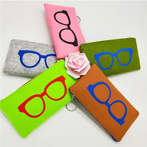 Unisex Felt Eyewear Bags Sunglasses Case Portatives Soft Zipper Protector Sunglasses Pouch Glasses Bags Large Sunglasses Case