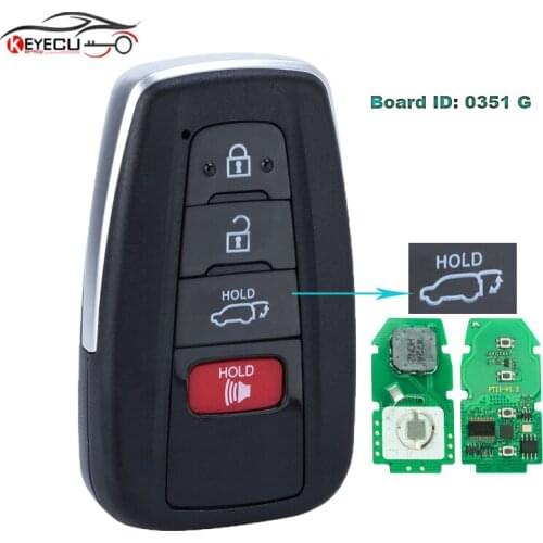 KEYECU Board ID: 0351 G Smart Remote Key Keyless 314.3MHz Fob for Toyota Camry 2018 2019 2020 FCCID: HYQ14FBC
