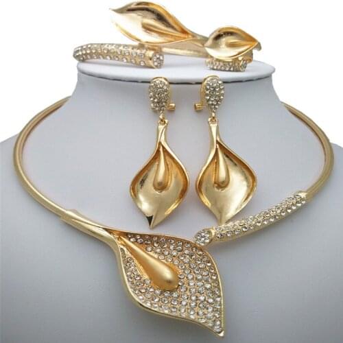 Kingdom Ma New High Quality Dubai Gold Big Jewelry Sets For Women Nigerian Wedding African Costume Bridal Jewelry Sets