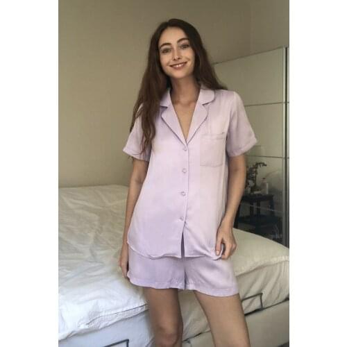 Trendyol Piping Satin Pajamas set THMSS20PT0192