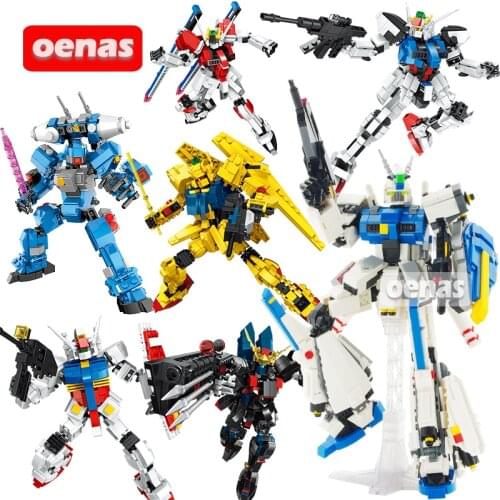 MOC Creative Super Robot War Mecha Classic Gundamly Model Fixed Bracket Building Block Bricks Kits Kids Toys Boys Christmas Gift