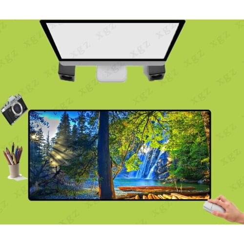 XGZ Best Fantasy Green Forest Padmouse Game Player Large Size Table Mat Natural Rubber Anti-skid Locking Edge Mouse Pad Lol Csgo