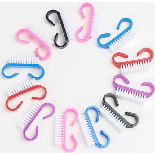 Small Horn Shape Plastic Dust Cleaning Brush Manicure Nail Art Pedicure Tool