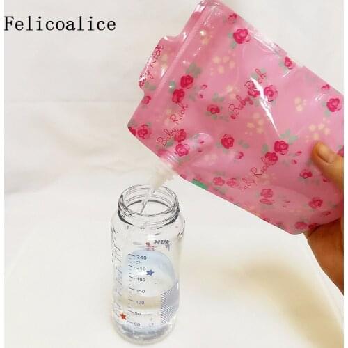 BPA Free Reusable Food Pouch Baby Squeeze Pouches Plastic Smoothie Squeezing Food Bags Refillable Lock Bag Storage Bags