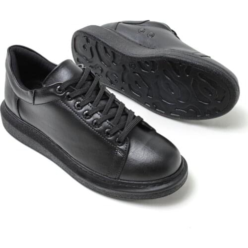 Chekich Sneakers for Men Black Artificial Leather 2021 Spring Autumn Casual Lace Up Fashion Shoes High Base Sport Comfortable Light Vulcanized Daily Original Canvas Odorless Orthopedic Suits Office Wedding CH257 V1