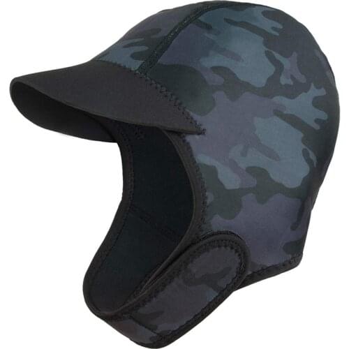 2MM Neoprene Surf Beanie Swim Cap with Chin Strap Adjustable Quick-Drying Diving Cap for Swimming Surfing