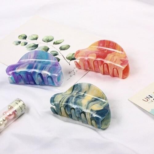 New Fashion 8.5CM Starry stripes Girls Medium Acrylic Candy Color Hair clips Hairpins Barrettes Headband Womens Hair Accessories