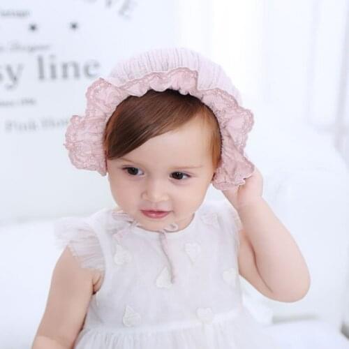 Koreas new boys girls hundred days fetal caps court hat tide toddler hat spring summer baby cotton princess lace caps