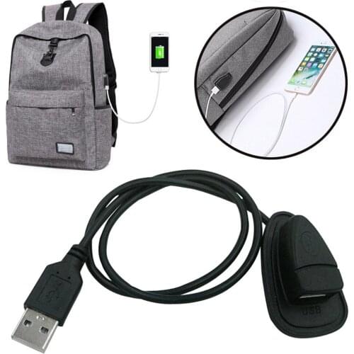 New Black Portable Backpack External USB Charging Outdoor Travel Trip Interface Adapter Charging Cabl Dropship #0404