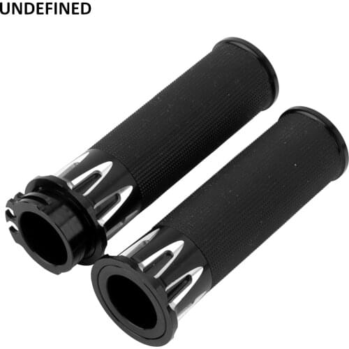 25mm Motorcycle Hand Grips Black CNC Aluminum Rubber Handlebar Grips For Harley Touring Sportster XL 883 1200 Dyna Softail VRSC