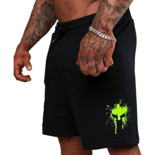 Running Bodybuilding Shorts Sports Casual ShortsMen Fashion Men Cotton Fitness Jogger Shorts Solid Drawstring Knee Length Shorts
