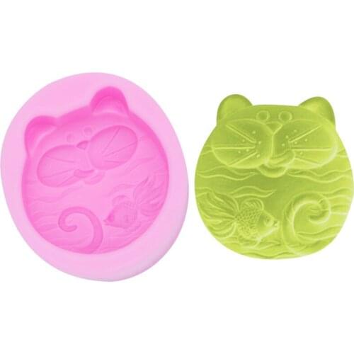 Cartoon Cat Soap Silicone Chocolate Cake Mold 19-122