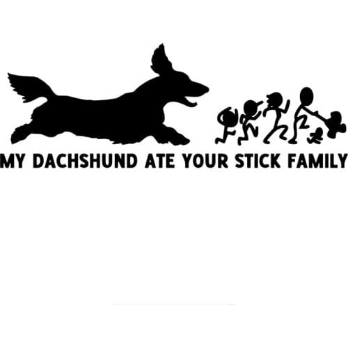 PLAY COOL Car Sticker Funny Dog My Dachshund Ate Your Stick Family Automobiles Motorcycles Exterior Accessories Vinyl Decal