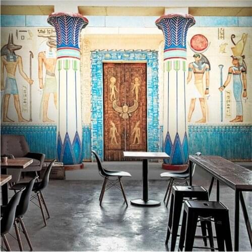 Retro Vintage Egyptian Palace Column Mural 3D Photo Wallpapers Featured Restaurant Industrial Decor Background Wall Paper 3D