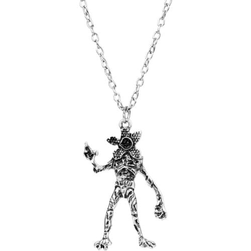 MQCHUN TV Jewelry Stranger Things Necklace Vintage Demodog Demogorgon Monster Pendant Cosplay Jewelry for Men Women Gifts