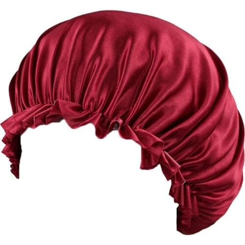 Women Silky Bonnet Solid Color Headwear Bonnets Comfortable Sleep Cap