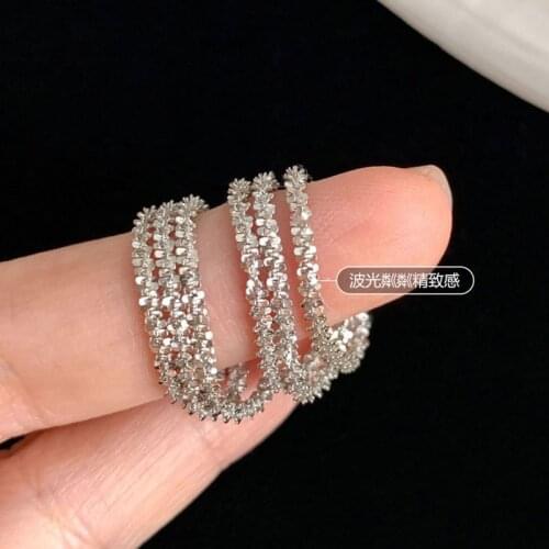 925 Sterling Silver Ring Gifts For Womens Aesthetic Designer Open Gold Rings 2021 Trend Irregular Gothic Accessories Jewellery