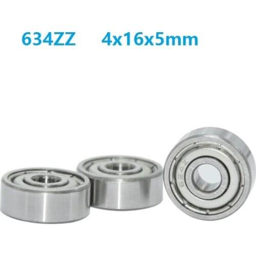 100pcs/lot 634ZZ 634-ZZ 634 ZZ 4*16*5mm 634Z Deep Groove Ball bearing Mini Miniature Ball Bearings 4x16x5mm