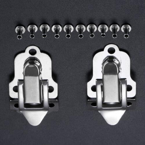 2sets Silver Toggle Latch Stainless Steel Buckle Hasp Jewelry Gift Wine Wood Box Case Suitcase Hook Clasp Holder w/screw 54*29mm