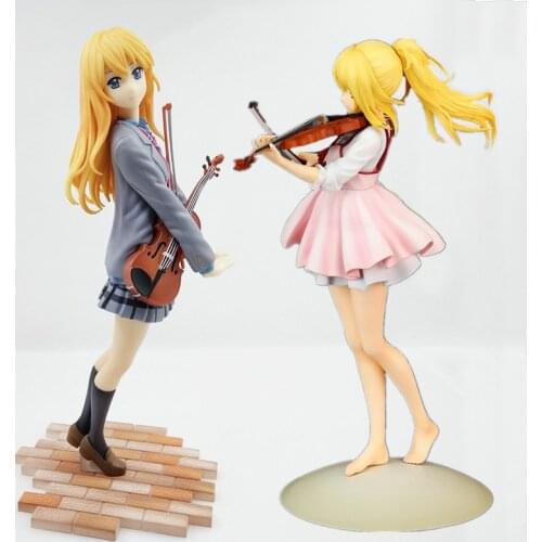 2 Styles Anime Your Lie In April Miyazono Kaori Violin Cute Girl Office Desk Cake Car Pvc Figure Model Toy Decoration Collection