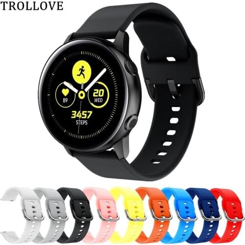 20mm Silicone Strap Band for Samsung Gear S2 Classic Sport Galaxy Watch 42mm Active Rubber Bracelet Huawei 2 Huami Amazfit BIP