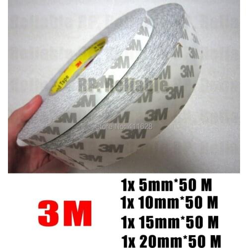Mixed 4pcs 5mm/10mm/15mm/20mm width*50 meters 3M Double Sided Adhesive Tape for Electronics Panel, Touch Screen, LED Strip Bond