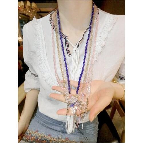 40cm Luxury Fashion Shiny Acrylic Beads Cellphone/Card/Key Chain Strap Lanyard String