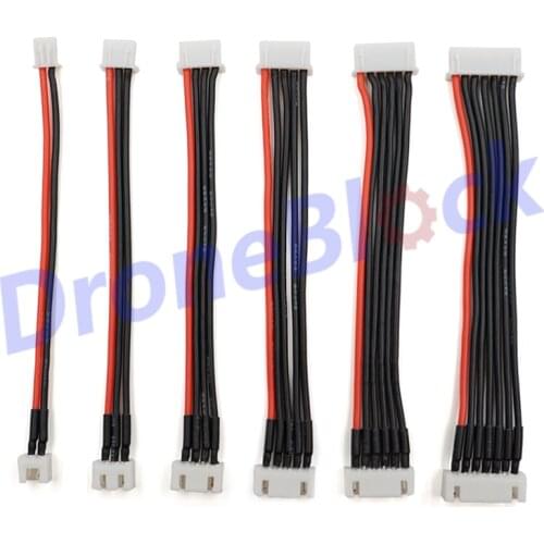 5Pcs / a lot 1s-6s LiPo Battery charging Extended line/Wire/Connector 22AWG 100mm JST-XH Balancer silicone cable 2S 3S 4S 5S
