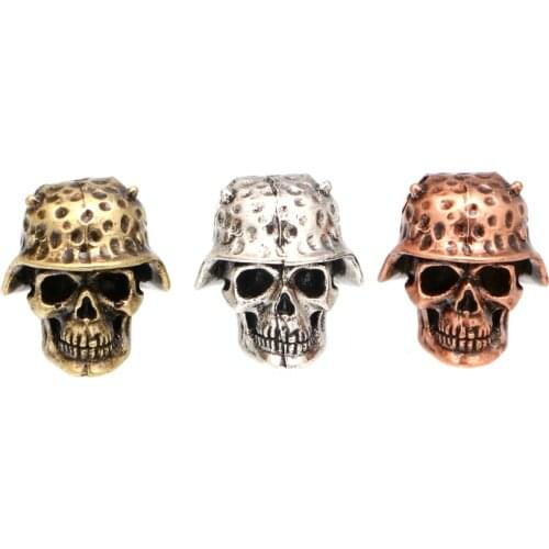 Customizable European American Charm Skull Bracelet Jewelry Accessories Fashion Retro Metal GasketBracelet DIY Copper Bead