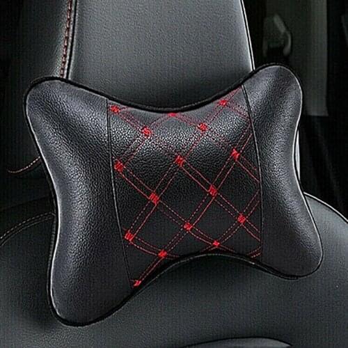 Accessories Car Headrest Comfortable Cushion Home Neck Pillow PU Leather 26cm×18cm×8cm