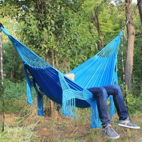 Hammock Fringed Macramé Hammock Chair outdoors White Bohemian Hammock Camping