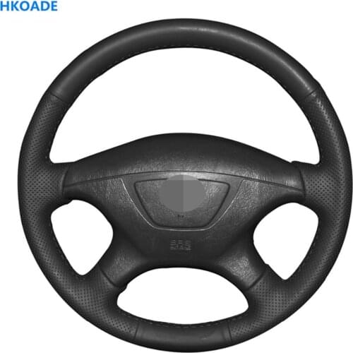 DIY Hand-stitched Black Soft Genuine Leather Car Steering Wheel Cover For Mitsubishi Montero Sport 2004 Pajero Sport 2004