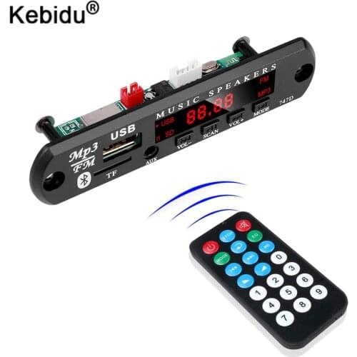 Kebidu MP3 WMA Decoder Board Audio Module USB TF Radio Wireless Bluetooth 5V 12V Mp3 Player For Car Accessories+Remote Control