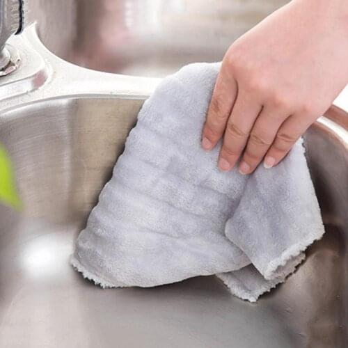 Hot Sale New 1PC Absorbent Microfiber Kitchen Dish Cloth Non-stick Oil Household Cleaning Wiping Towel Kitchen Tool Dropshipping