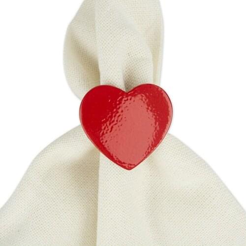 Metal Valentines Day Napkin Rings Holder Green Leaf Flower Ring Wedding Banquet Hotel Table Supplies Circle Decoration Gifts