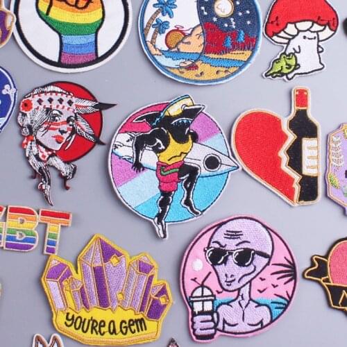 Cartoon Embroidered Patches For Clothing Beautiful Girl Diy Embroidery Patches For Clothes Appliques For Badges Animals Patch