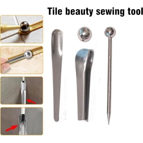 4pc Ceramic Tile Beauty Seam Tool Set Pressed Ball Stick Clear Seams Cone Corner Angle Scraper Wall Gap Floor Tile Grout Repair